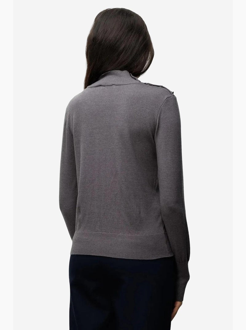 Maglione dolcevita in maglia mixray Grigio scuro - Kiabi