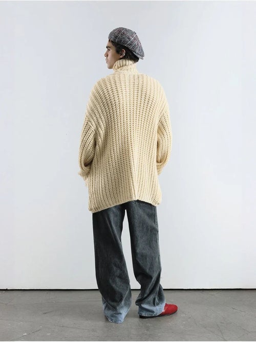 Maglione dolcevita oversize a coste con chiusura a bottoni giesto - Kiabi Maglione dolcevita oversize a coste con chiusura a bottoni giesto - Kiabi