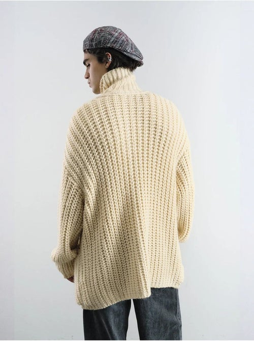 Maglione dolcevita oversize a coste con chiusura a bottoni giesto - Kiabi Maglione dolcevita oversize a coste con chiusura a bottoni giesto - Kiabi