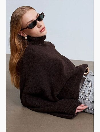 Maglione dolcevita oversize a coste dilvin