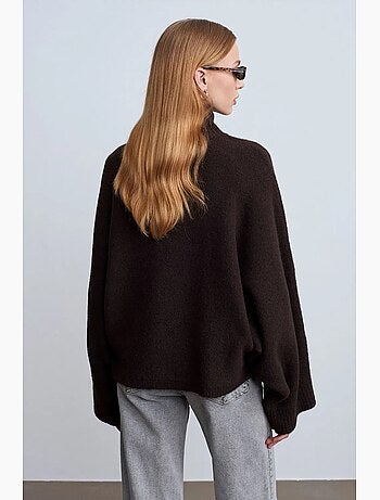 Maglione dolcevita oversize a coste dilvin