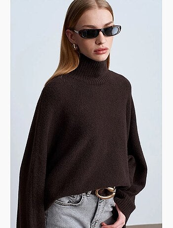 Maglione dolcevita oversize a coste dilvin