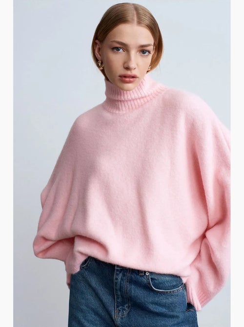 Maglione dolcevita oversize a coste dilvin - Kiabi