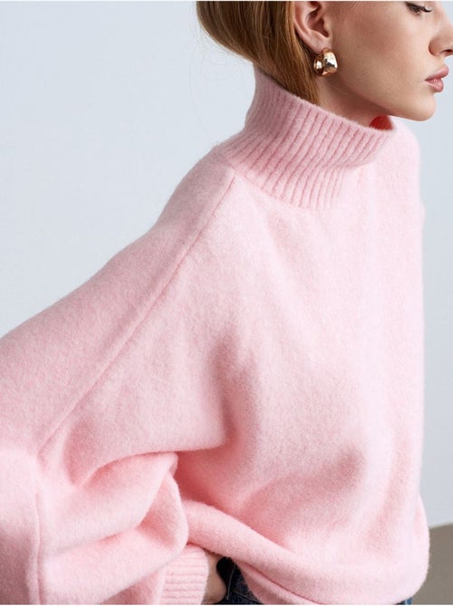 Maglione dolcevita oversize a coste dilvin - Kiabi