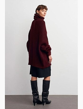 Maglione dolcevita oversize a coste dilvin