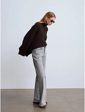 Maglione dolcevita oversize a coste