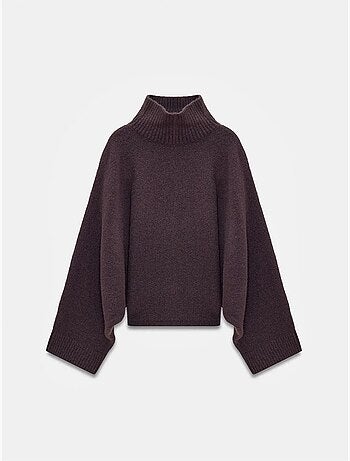 Maglione dolcevita oversize a coste