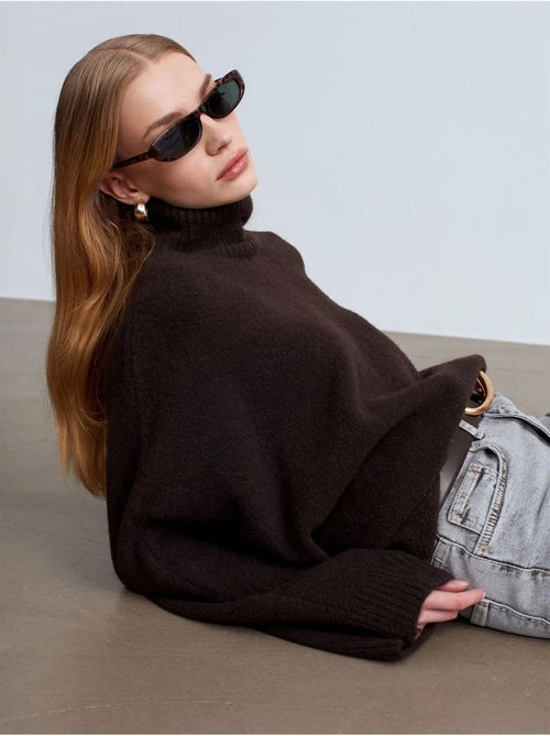 Maglione dolcevita oversize a coste - Kiabi Maglione dolcevita oversize a coste - Kiabi