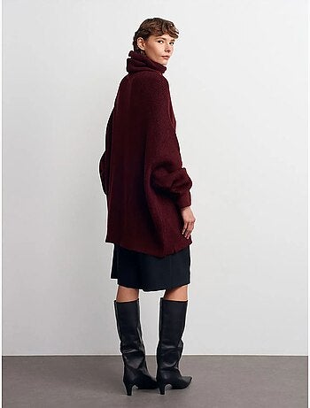 Maglione dolcevita oversize a coste