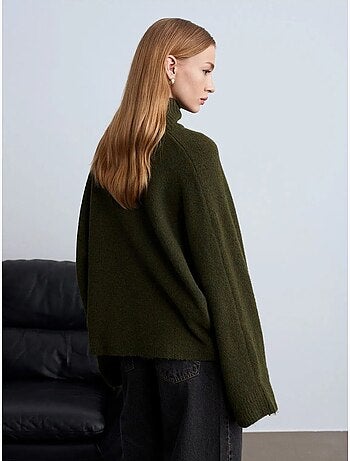 Maglione dolcevita oversize a coste
