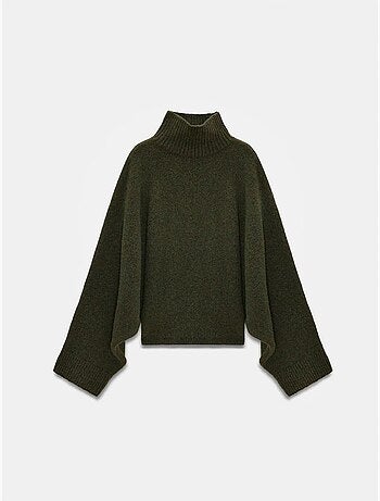 Maglione dolcevita oversize a coste