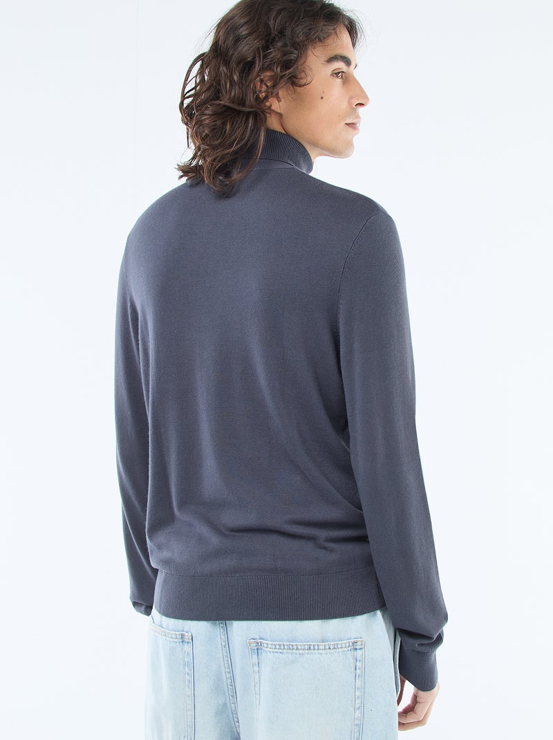 Maglione dolcevita tinta unita Blu - Kiabi