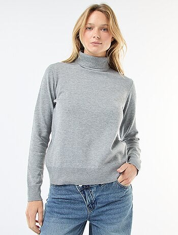 Maglione a collo alto tinta unita