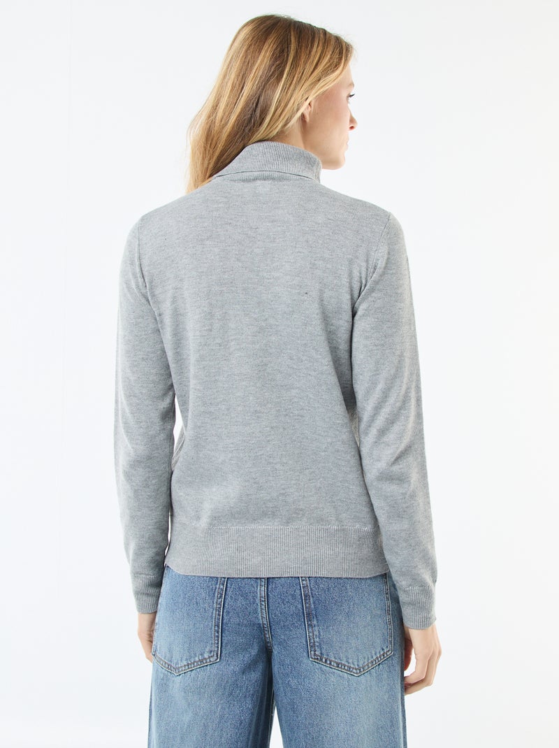 Maglione dolcevita tinta unita Grigio - Kiabi