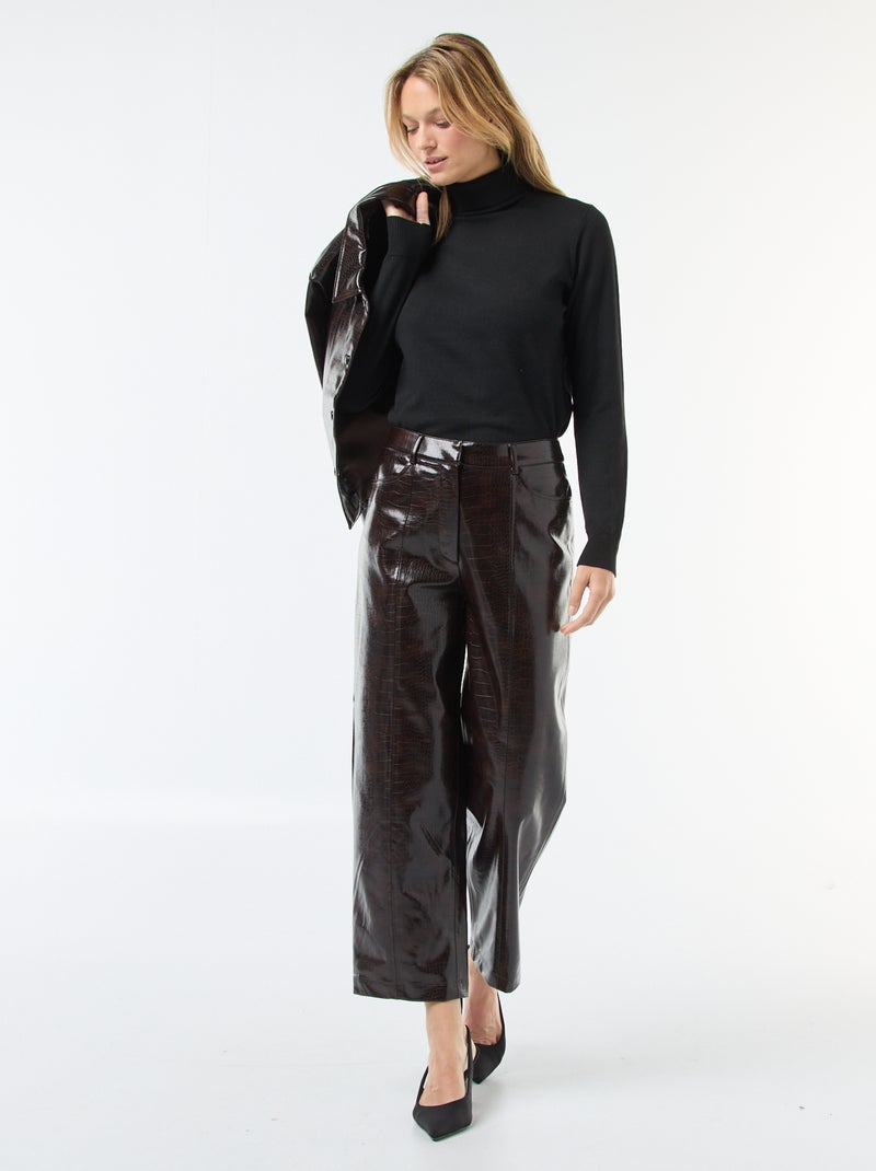 Maglione dolcevita tinta unita Nero - Kiabi