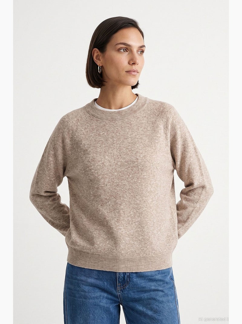 Maglione donna in maglia dilvin Beige argilla - Kiabi