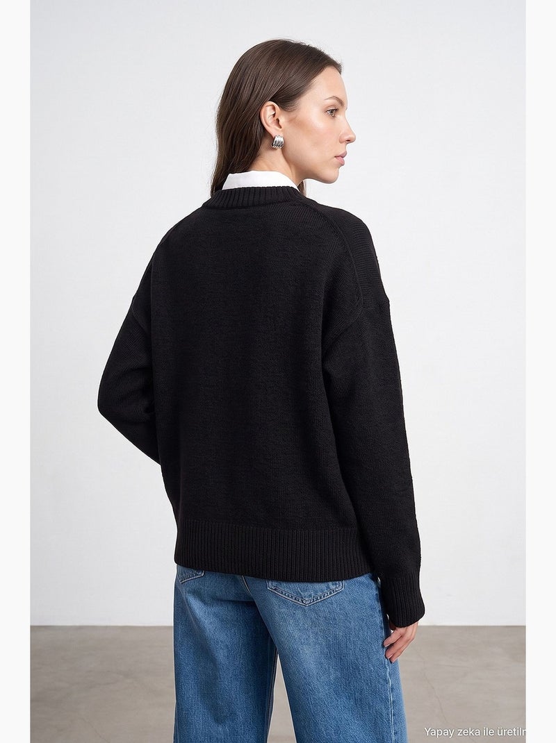 Maglione donna lavorato a maglia dilvin Nero - Kiabi