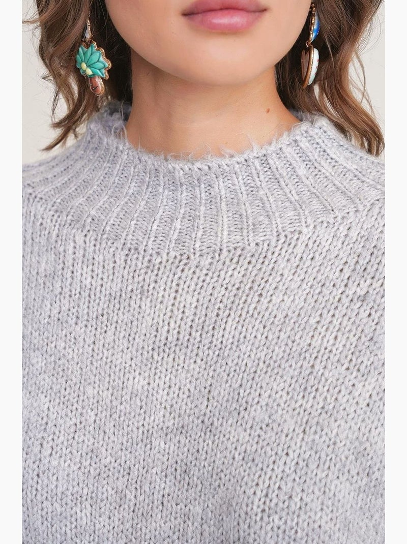Maglione donna lavorato a maglia mixray Grigio chiaro - Kiabi
