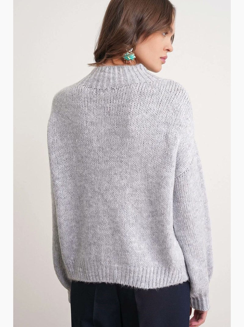 Maglione donna lavorato a maglia mixray Grigio chiaro - Kiabi