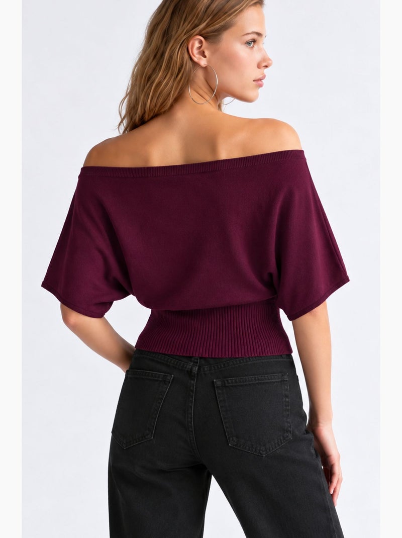 Maglione donna lavorato a maglia mixray Rosso bordeaux - Kiabi