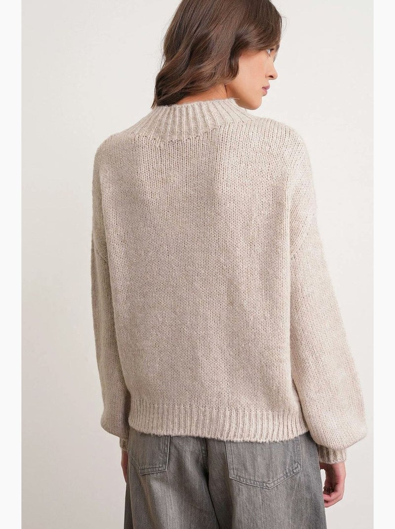 Maglione donna lavorato a maglia mixray Sabbia - Kiabi