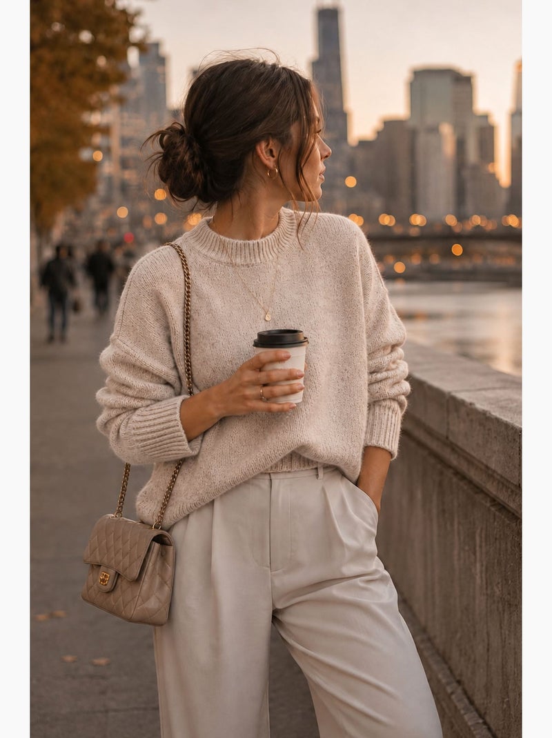 Maglione donna lavorato a maglia mixray Sabbia - Kiabi