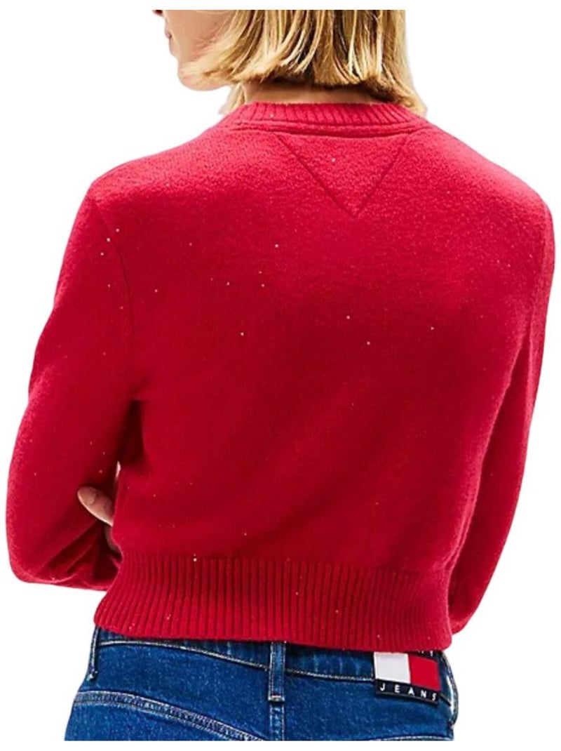 Maglione Donna Tommy Hilfiger Tjw Sparkle Flag Rosso - Kiabi