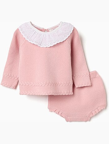 Maglione e pantaloncini in maglia di cotone