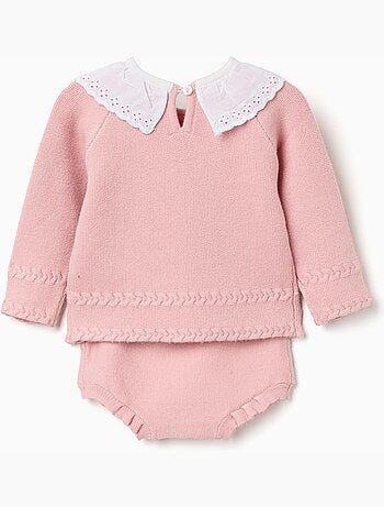 Maglione e pantaloncini in maglia di cotone