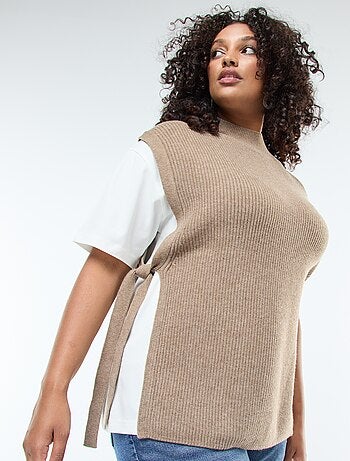 Maglione effetto 2-in-1 con lacci da annodare