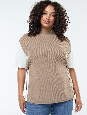 Maglione effetto 2-in-1 con lacci da annodare