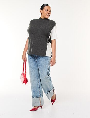 Maglione effetto 2-in-1 con lacci da annodare