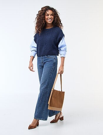 Maglione effetto 2-in-1 maglione + camicia