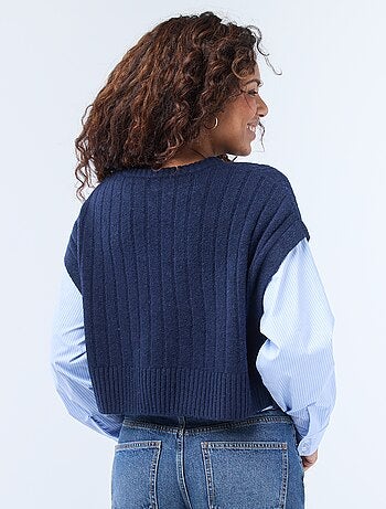 Maglione effetto 2-in-1 maglione + camicia