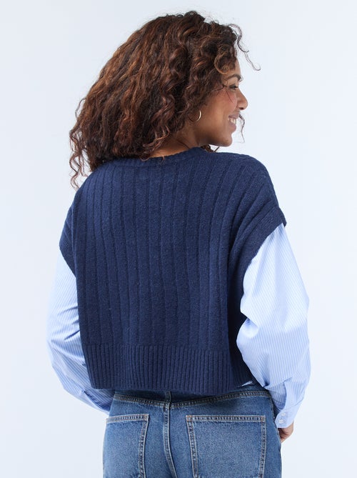 Maglione effetto 2-in-1 maglione + camicia - Kiabi