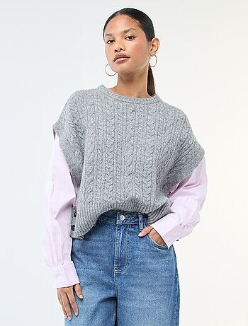 Maglione effetto 2-in-1 maglione + camicia