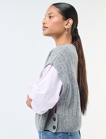 Maglione effetto 2-in-1 maglione + camicia