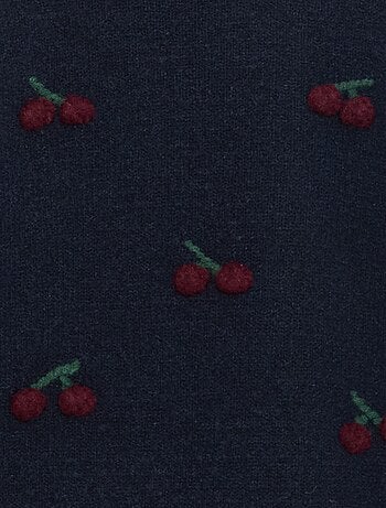 Maglione effetto lana con ricami 'ciliegie'