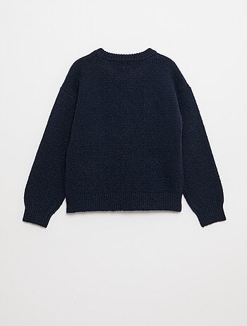 Maglione effetto lana con ricami 'ciliegie'