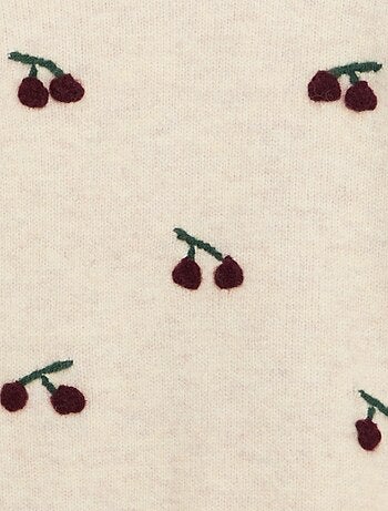 Maglione effetto lana con ricami 'ciliegie'
