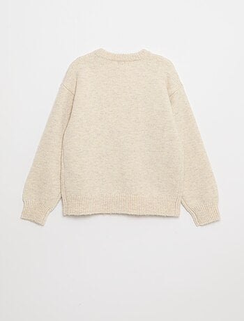 Maglione effetto lana con ricami 'ciliegie'