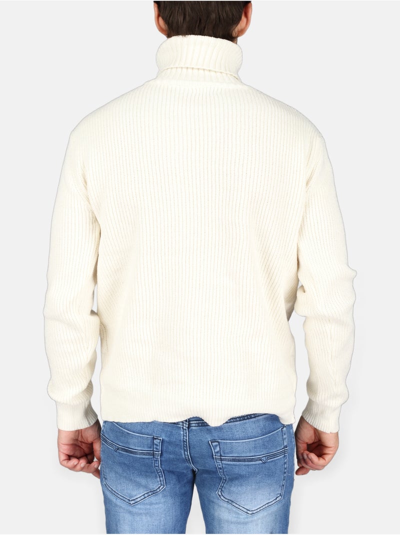 Maglione elegante a collo alto - Kenzarro Bianco - Kiabi