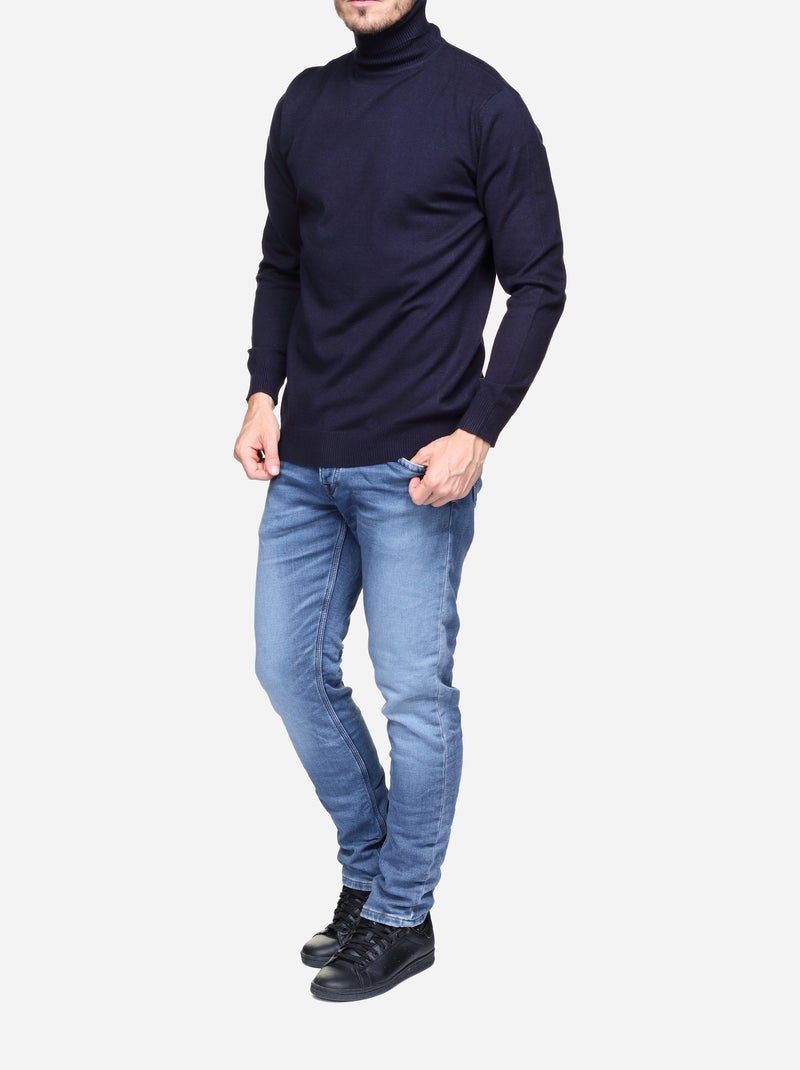 Maglione elegante a collo alto - Yves Enzo Blu scuro - Kiabi