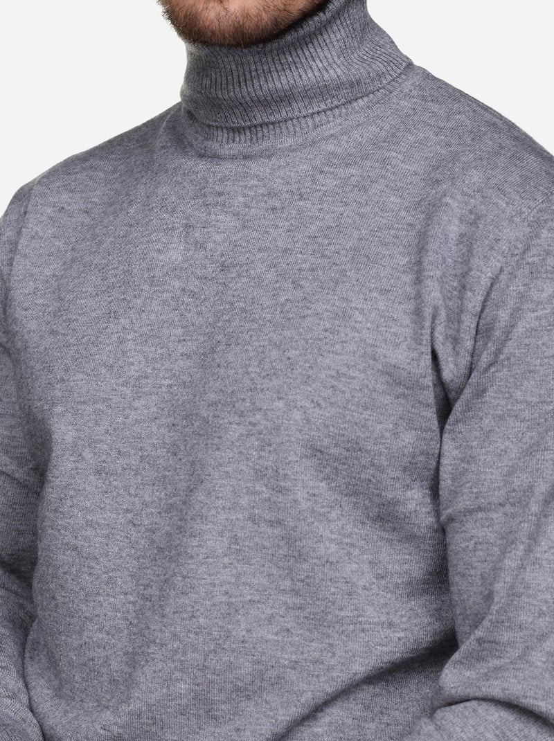 Maglione elegante a collo alto - Yves Enzo Grigio - Kiabi