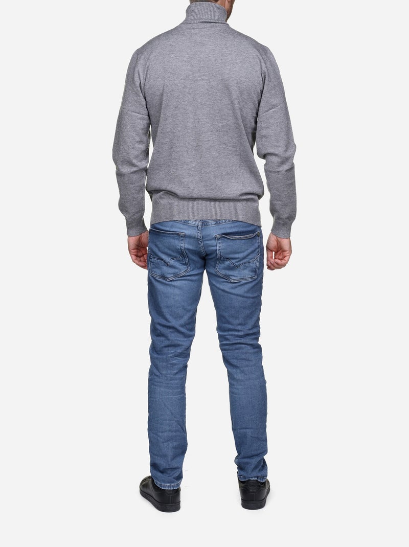 Maglione elegante a collo alto - Yves Enzo Grigio - Kiabi