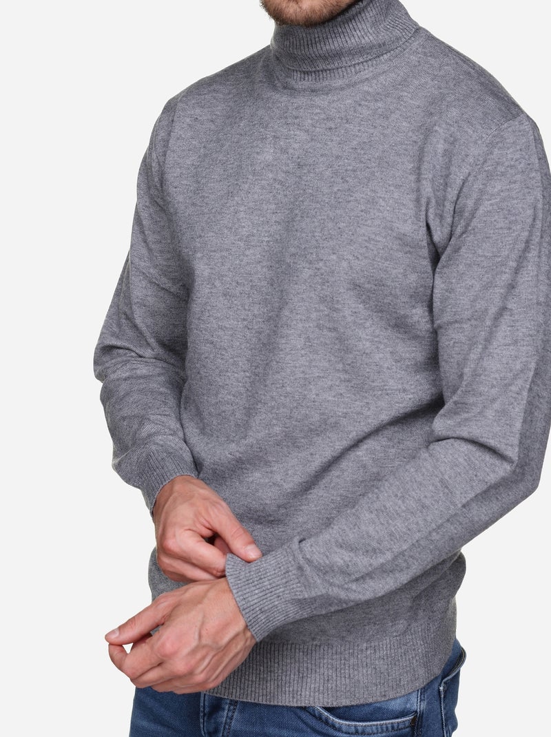 Maglione elegante a collo alto - Yves Enzo Grigio - Kiabi