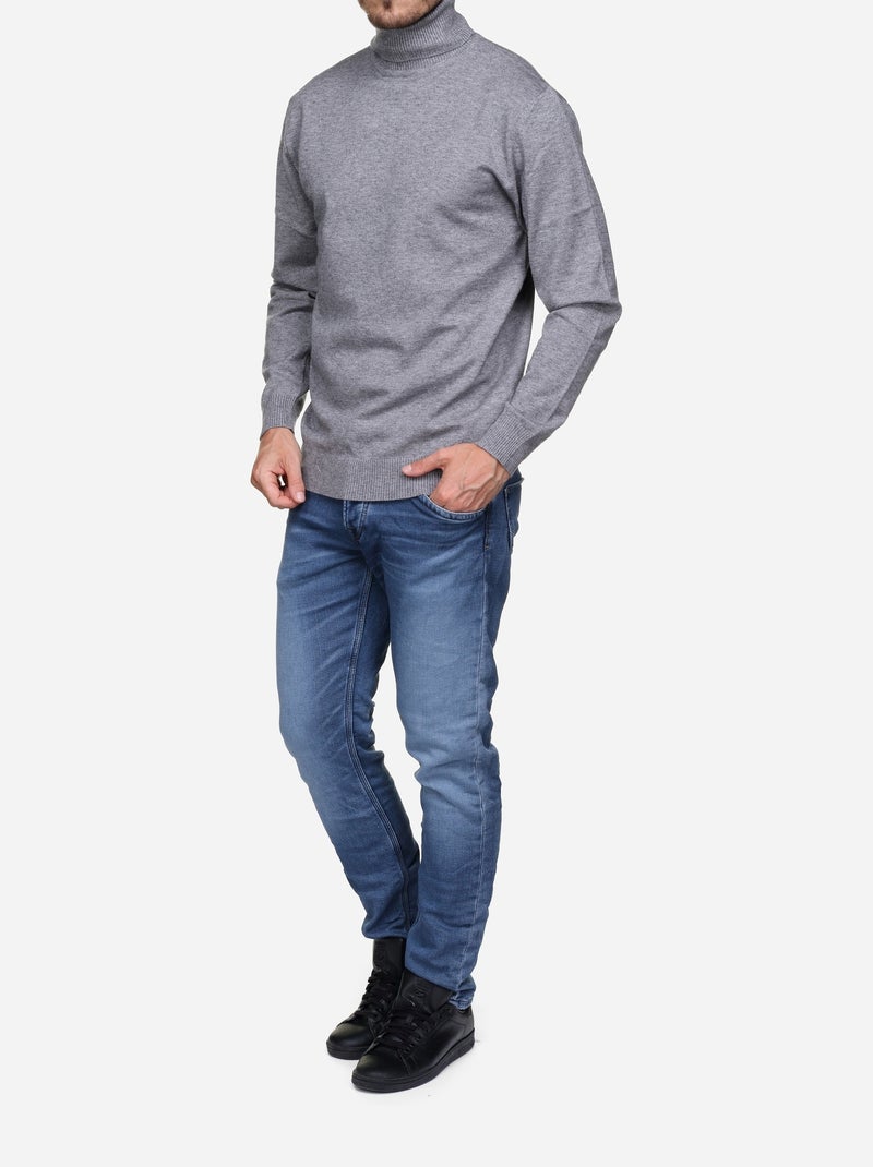Maglione elegante a collo alto - Yves Enzo Grigio - Kiabi