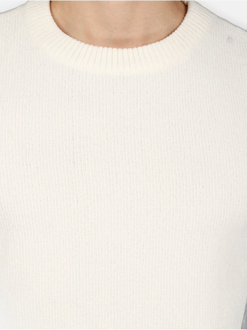 Maglione elegante a girocollo - Kenzarro Bianco - Kiabi