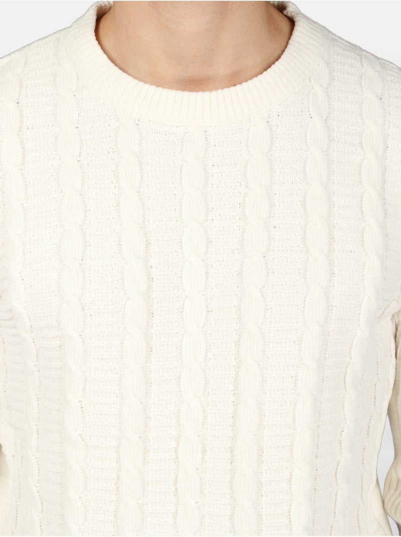 Maglione elegante a girocollo - Kenzarro Bianco - Kiabi