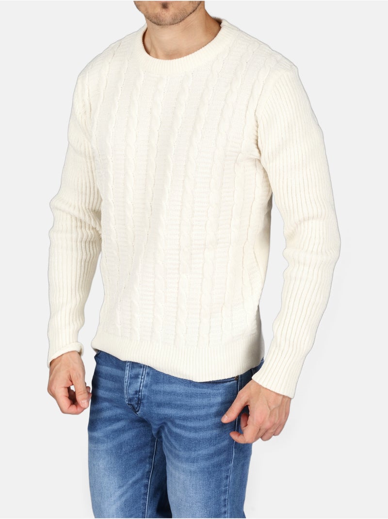 Maglione elegante a girocollo - Kenzarro Bianco - Kiabi